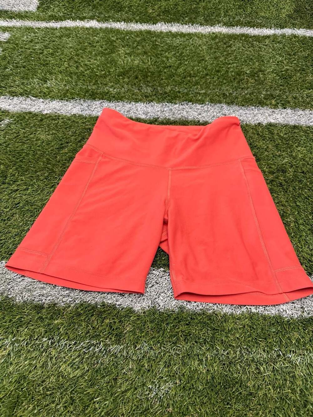 Old Navy Active Powersoft High-Waisted 5" Biker Shorts in Coral